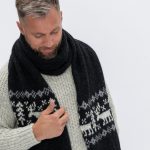 Hygge wool scarf, Warm Winter Scarf with Patters, Oversized pure wool shawl, Hand Knitted in Europe