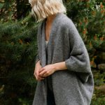 Gestrickte Alpaka Merino Wolle Poncho, locker sitzende Poncho