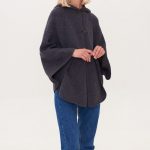 Loose Fit Merino Poncho, Bright Shades Women's Poncho With Hood and Comfortable Pockets DROP - Image 5