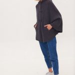 Women Merino Wool Poncho in Gray Color and Toggle Closure, Comfortable Wool Poncho DROP - Image 5
