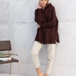 Natural Merino Wool Poncho, Oversized Woolen Sweater, Womens Warm Jumper - Image 4