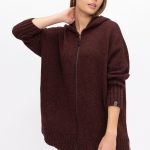 Natural wool Plus Size Woman Poncho, Knitted Merino Wool Sweater - Image 7