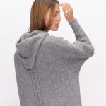 Natural wool Plus Size Woman Poncho, Knitted Merino Wool Sweater - Image 2