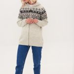 Knitted Wool Jumper, Hooded Jacket with Zip, Organic Wool Sweater for Women SKY - Image 5