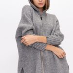 Natural wool Plus Size Woman Poncho, Knitted Merino Wool Sweater - Image 3