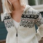 Knitted Wool Jumper, Hooded Jacket with Zip, Organic Wool Sweater for Women SKY - Image 6