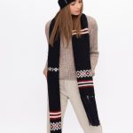 Hand knit woolen scarf with fringles, Organic wool long scarf, black winter scarves - Image 3