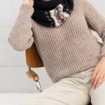 Soft Knitted Wool Women Cowl, Knitted Infinity Scarf, Woolen Winter Loop Scarf in Black - Image 4