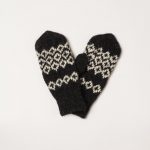Black Vintage Natural Wool Mittens, Unisex Winter Mittens, Hand Knitted Christmas Gift - Image 3