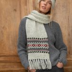 Warm Woolen Scarf with Tassels, Scandinavian style knitted scarf, Natural Gray Scarf
