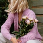 Pink Vintage Merino and Cashmere Wool Sweater, Women's Knitted Jumper with Buttons ROSSO / peony - Image 3