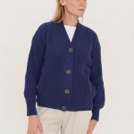 Vintage Merinowolle Pullover, Kaschmirwolle Frauen gestrickte Pullover mit Knöpfen ROSSO / Hellrosa - Image 5