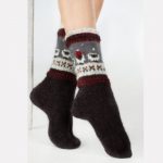 Vintage Black Boots Socks, Scandinavian Hygge Hand Knitted Wool Socks, Unisex Woolen Socks - Image 3