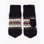 Vintage Natural Wool Fingerless Mittens, Hand Knitted Woolen Mittens, Unisex Warm Gloves - Image 3