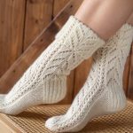 Hand Knitted Wool Women's Socks, Cosy Vintage Woolen Socks, Gift for Mother, Knit Wool White Socks