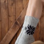 Gray Natural Wool Boots Socks, Scandinavian Hygge Hand Knitted Wool Socks, Unisex Woolen Socks - Image 4