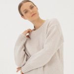 Light Blue Hygge wool sweater, Hand knit top, Supreme cashmere woolen jumper - Image 6
