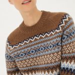 Fair Isle Cashmere Pullover, Brown Merino wool nordic jumper, Women scandinavian style warm sweater - Image 9