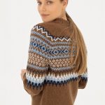 Fair Isle Cashmere Pullover, Brown Merino wool nordic jumper, Women scandinavian style warm sweater - Image 8