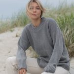Light Blue Hygge wool sweater, Hand knit top, Supreme cashmere woolen jumper - Image 4