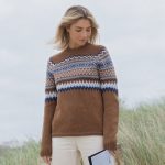 Fair Isle Cashmere Pullover, Brown Merino wool nordic jumper, Women scandinavian style warm sweater - Image 5