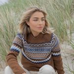 Merino wool nordic pullover, Hand knitted cashmere brown sweater, Women scandinavian style warm sweater - Image 4