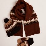 Natural Wool Cap Scarf Set, Icelandic Scarf knit Set Gift, Winter crochet cap, Warm brown men cap scarf - Image 7