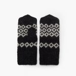 Black Vintage Natural Wool Mittens, Unisex Winter Mittens, Hand Knitted Christmas Gift - Image 4
