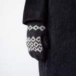 Black Vintage Natural Wool Mittens, Unisex Winter Mittens, Hand Knitted Christmas Gift - Image 2