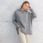 Natural wool Plus Size Woman Poncho, Knitted Merino Wool Sweater