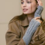Natural wool Arm Warmers, Soft warm Fingerless Mittens for Women, Knit Fingerless Gloves - Image 6