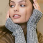Natural wool Arm Warmers, Soft warm Fingerless Mittens for Women, Knit Fingerless Gloves - Image 5