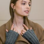 Natural wool Arm Warmers, Soft warm Fingerless Mittens for Women, Knit Fingerless Gloves - Image 7