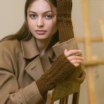 Natural wool Arm Warmers, Soft warm Fingerless Mittens for Women, Knit Fingerless Gloves - Image 3