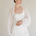Bridal Cover up Bolero Shawl, Wedding Mohair Shrug, Lightweight Open Front Bridal Sweater - Image 6