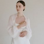 White Wedding Bolero Shrug, Bridal Cover Up, Hand Knitted Soft Superkid Mohair Shrug - Image 2