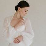 White Wedding Bolero Shrug, Bridal Cover Up, Hand Knitted Soft Superkid Mohair Shrug