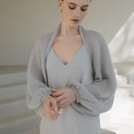 White Wedding Bolero Shrug, Bridal Cover Up, Hand Knitted Soft Superkid Mohair Shrug - Image 6