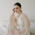 Balloon Sleeves Wedding Mohair Shrug, Superkid Mohair Bolero Shrug, Grey Bridal Cover Up - Image 7