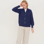 Hand knit vintage merino buttoned sweater, Womens cashmere wool jumper - Image 3
