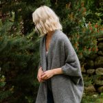Oversized Alpaca and Merino Wool Women Poncho, Plus size Woolen Womens Sweater MIST - Image 3