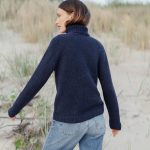 100% Merino Wool Women's Turtleneck in Terracotta Color, Light Merino Pullover - Image 10