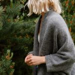 Oversized Alpaca and Merino Wool Women Poncho, Plus size Woolen Womens Sweater MIST - Image 4