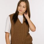 Minimalistic Cashmere Sweater Vest Top, Vintage Style Vest Top, Womens Knitted Vest - Image 7