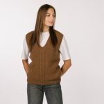 Minimalistic Cashmere Sweater Vest Top, Vintage Style Vest Top, Womens Knitted Vest - Image 5