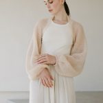 Balloon Sleeves Wedding Mohair Shrug, Superkid Mohair Bolero Shrug, Grey Bridal Cover Up - Image 6