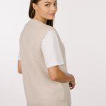 Minimalistic Cashmere Sweater Vest Top, Vintage Style Vest Top, Womens Knitted Vest - Image 3
