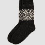 Hygge Wool Socks, Knitted Boots Socks, Woolen Scandinavian Socks with Ornaments - Image 3