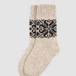 Hygge Wool Socks, Knitted Boots Socks, Woolen Scandinavian Socks with Ornaments - Image 4