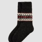 Warm Natural Wool Socks, Unisex Woolen Black Winter Socks, Hand Knitted Organic Wool Boots Socks - Image 6